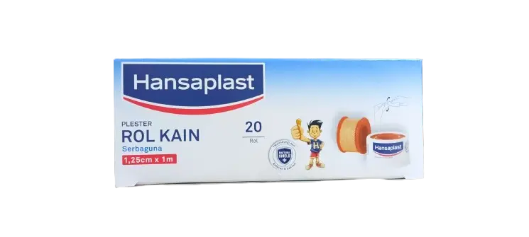 HANSAPLAST PLESTER ROLL KAIN 1,25 cm X 1 m (Box 20 Roll)