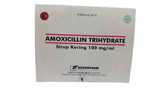 AMOXICILLIN TRIHYDRATE 100 MG SIRUP KERING (DROP) BOX/10 BTL (BERNO)