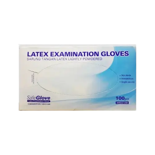LATEX EXAMINATION GLOVES L (SAFEGLOVE)
