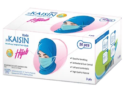 SURGICAL FACE MASK KAISIN HIJAB (Box/50 Pcs)